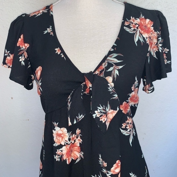 🌵 Floral Dress NEW Tags XS Ruffled Sleeves Rx - Picture 6 of 6